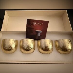 BlueMe 2025 Gold Holiday Votive Set of 4 Boxed Ships FAST